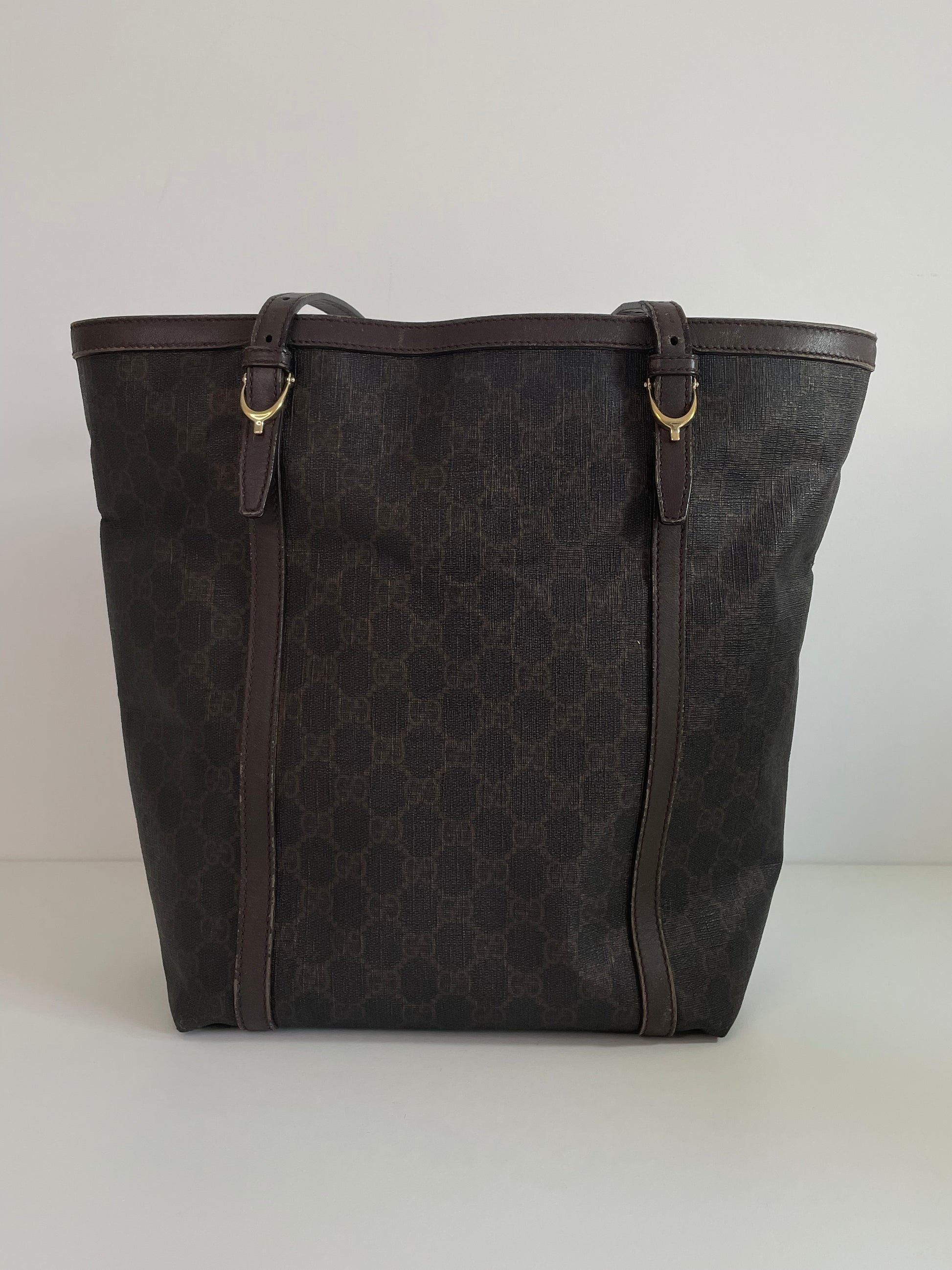Gucci GG Supreme Tote Bag Brown 