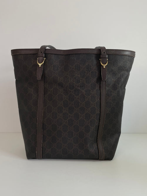 Gucci GG Supreme Tote Bag Brown 