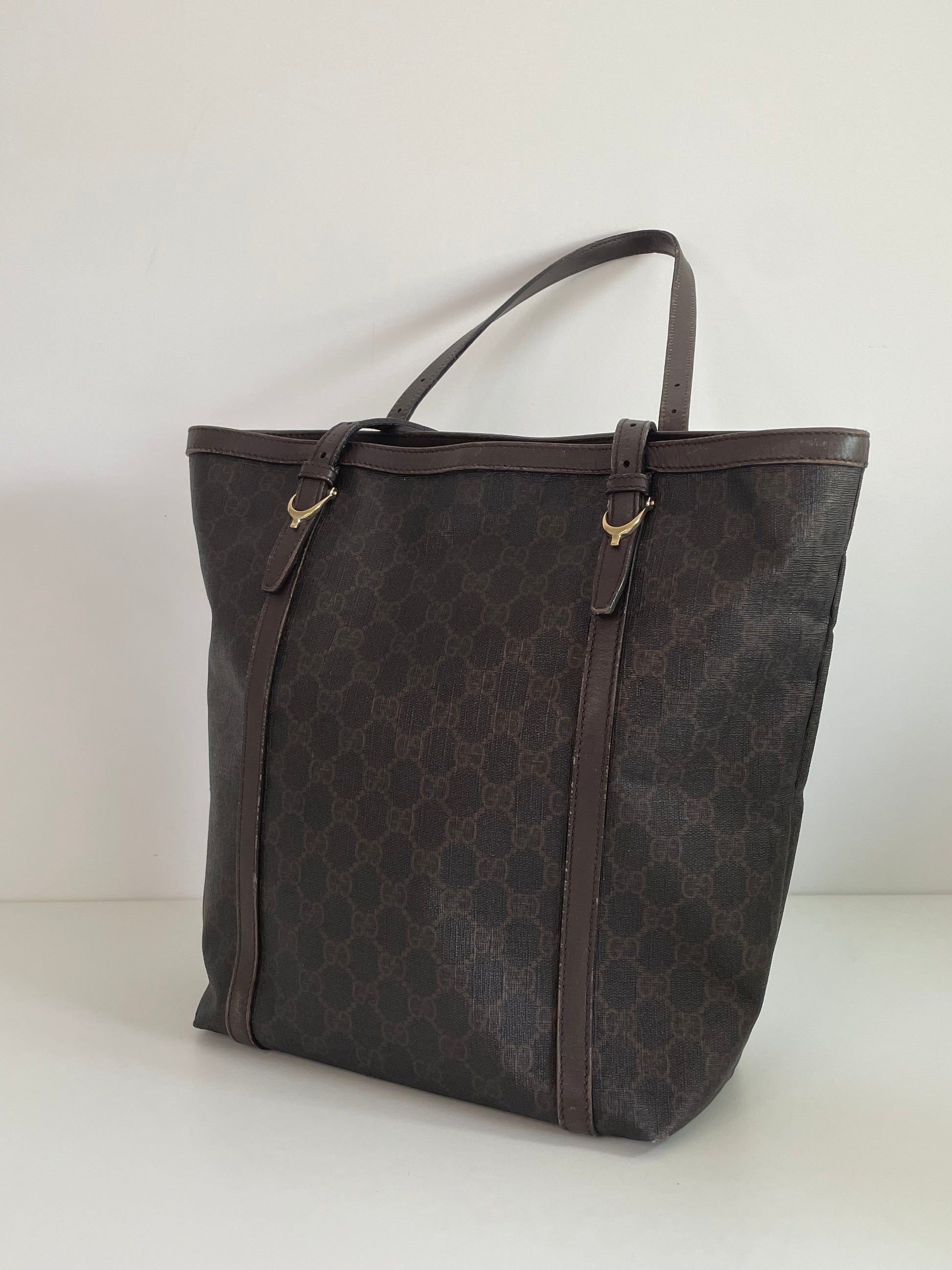 Gucci GG Supreme Tote Bag Brown 