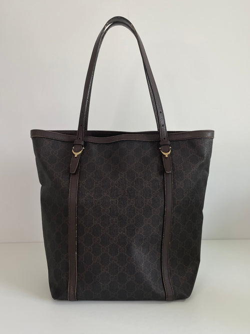 Gucci GG Supreme Tote Bag Brown 