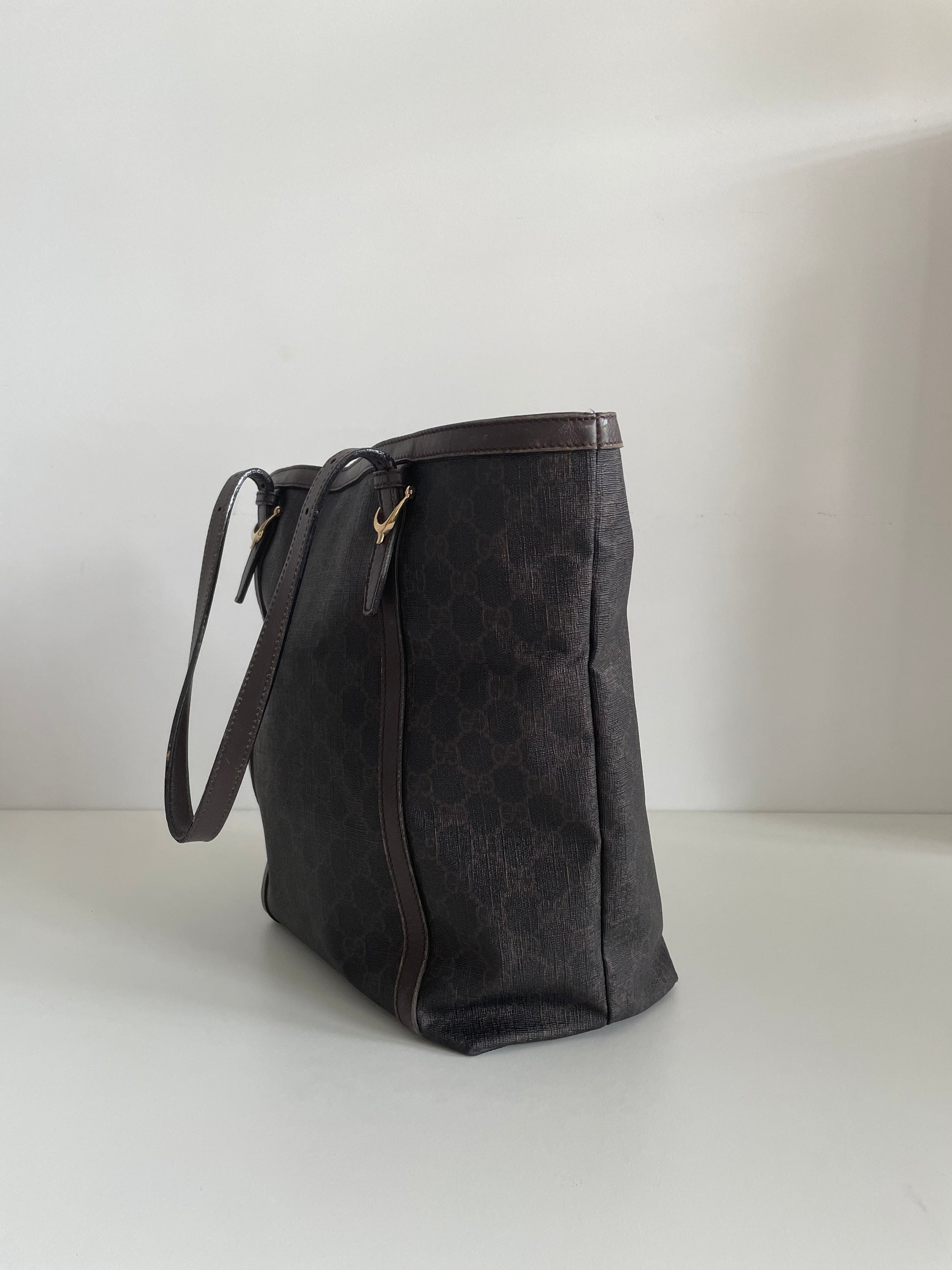 Gucci GG Supreme Tote Bag Brown 