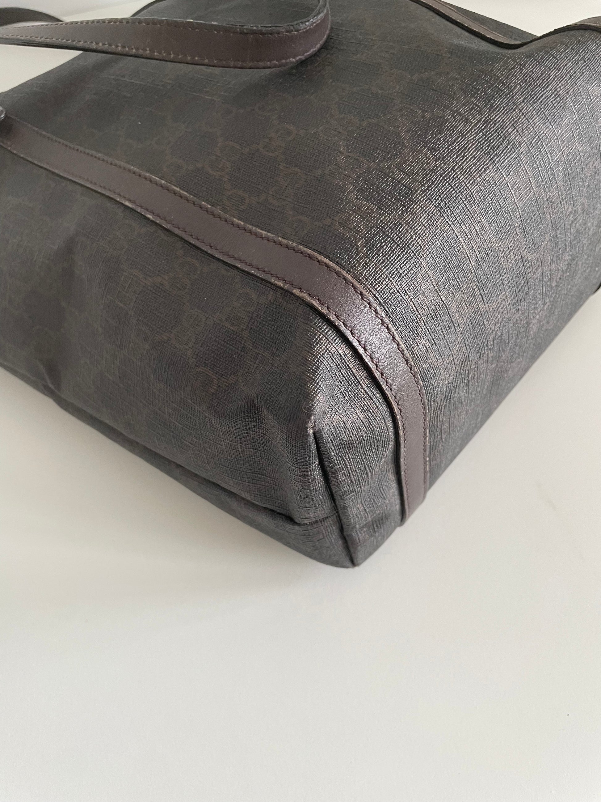 Gucci GG Supreme Tote Bag Brown 